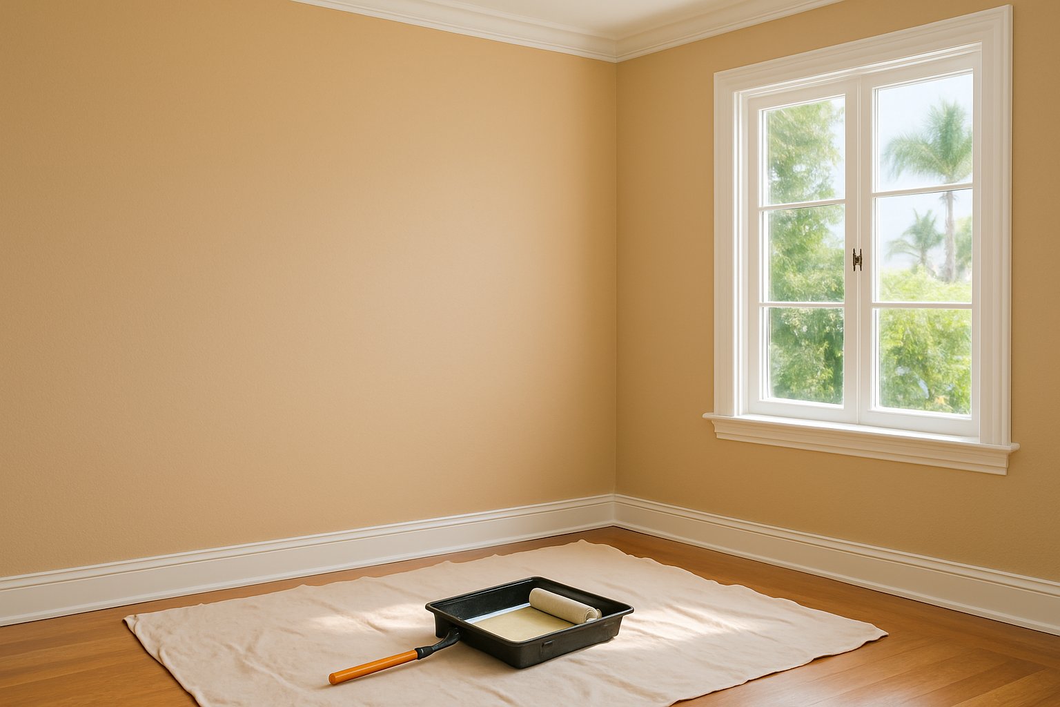 Interior painting with crisp lines